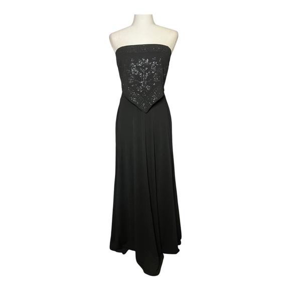 Vintage 90's Beaded Black Formal Gown Aspeed - Picture 1 of 9